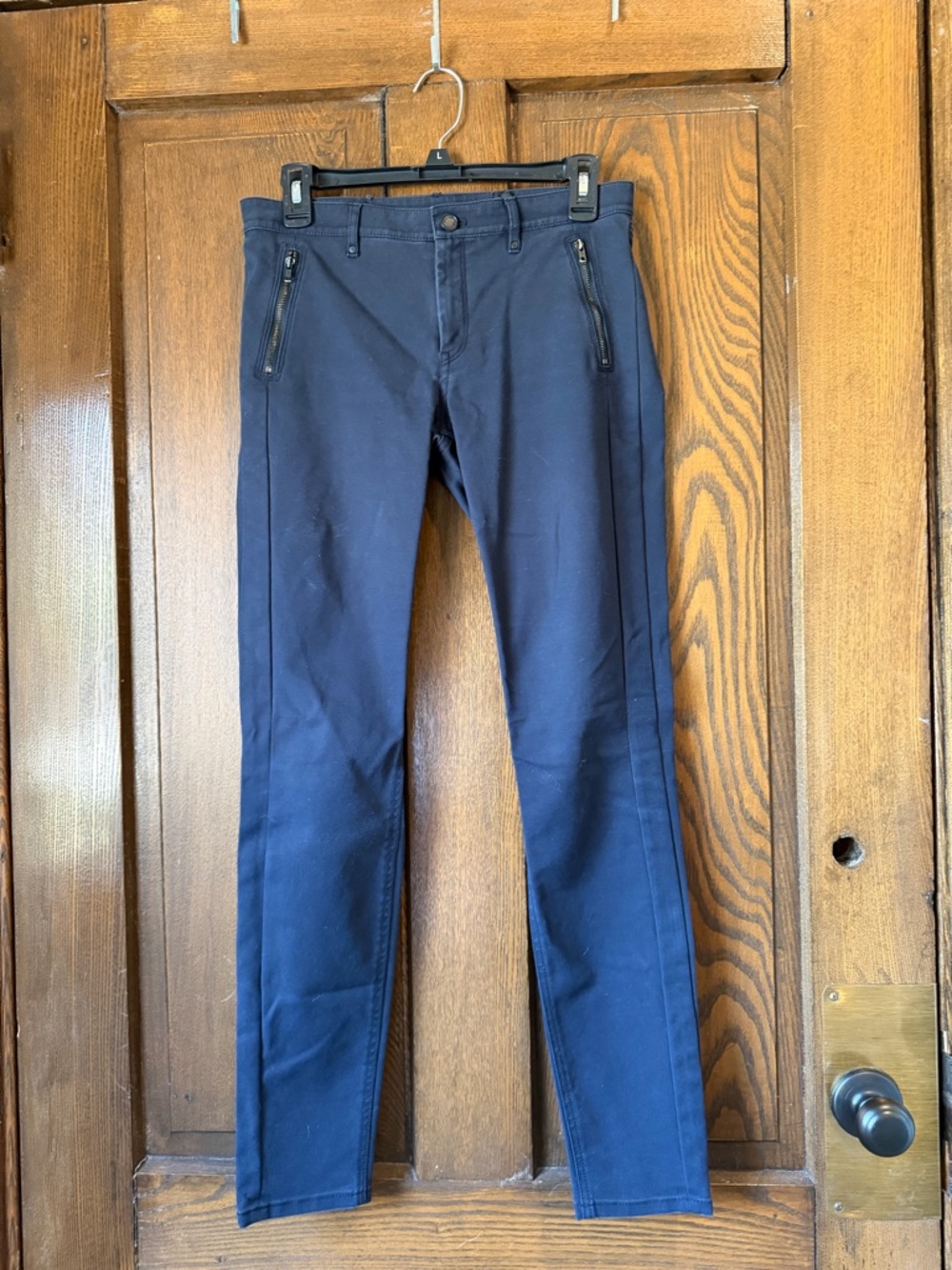Club Monaco Navy Slim Zip-Pocket Pants